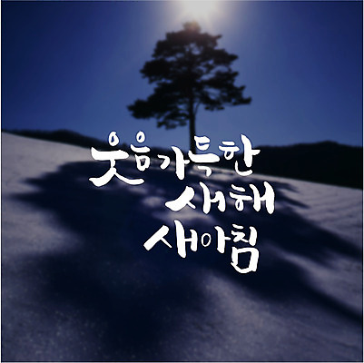 나무 일러스트 캘리그라피 아침 새로움 새해 그림자 웃음 풍경 글자캘리그라피 사람없음 햇빛 국내일러스트 AI파일 주간 식물 컨셉 표정 태양 파일형식 벡터