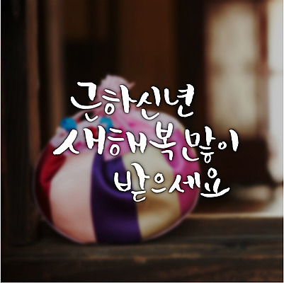 일러스트 캘리그라피 근하신년 복주머니 글자캘리그라피 사람없음 복 새해복많이받으세요 국내일러스트 AI파일 새해 전통소품 한자 파일형식 벡터