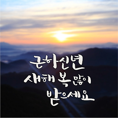 일러스트 캘리그라피 하늘 근하신년 새해 풍경 글자캘리그라피 사람없음 일출 복 새해복많이받으세요 국내일러스트 AI파일 노을 한자 파일형식 벡터