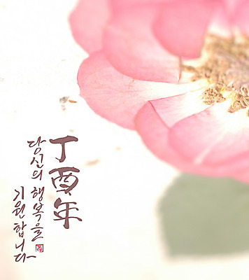 꽃 행복 일러스트 캘리그라피 새해 글자캘리그라피 사람없음 정유년 국내일러스트 AI파일 식물 감정 파일형식 벡터 2017년