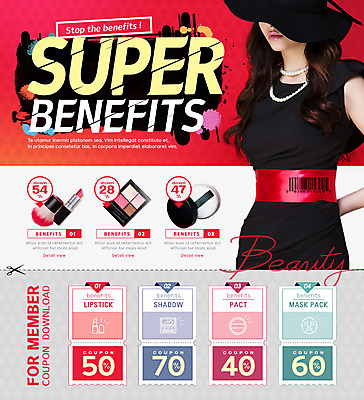 PSD 서양인 외국인 템플릿 여자 웹템플릿 이벤트페이지 한명 이벤트 20대 성인 뷰티 세일 화장품 쿠폰 바코드 성인여자만 성인여자한명만 이미지템플릿 1 사람 인종 청년 페이지 여자만 여자한명만 성인만 파일형식