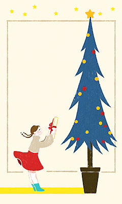 전신 PSD 여자 행복 별 크리스마스 겨울 일러스트 청소년 따뜻함 선물 한명 웃음 10대 크리스마스트리 국내일러스트 자연요소 1 계절 기념일 감정 표정 사람 파일형식