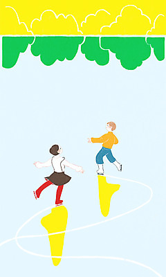 전신 PSD 여자 남자 겨울 일러스트 청소년 놀이 두명 10대 얼음 스케이트 즐거움 국내일러스트 자연요소 계절 감정 스포츠용품 사람 파일형식