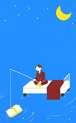 전신 PSD 남자 크리스마스 겨울 일러스트 청소년 낚시 선물 한명 10대 침대 야간 국내일러스트 자연요소 1 계절 기념일 가구 레저 사람 파일형식