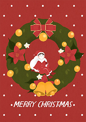 전신 PSD 남자 크리스마스 겨울 일러스트 청소년 선물 한명 앉기 장식 10대 산타클로스 종 크리스마스리스 국내일러스트 1 계절 기념일 모션 사람 화환 파일형식