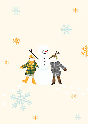 전신 PSD 여자 남자 일러스트 청소년 눈사람 웃음 두명 10대 눈 눈송이 국내일러스트 자연요소 날씨 눈_날씨 표정 사람 파일형식