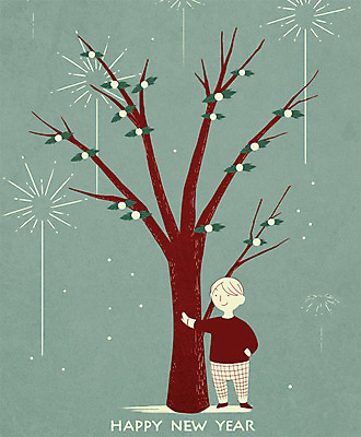 전신 PSD 나무 남자 일러스트 불꽃놀이 한명 성인 장식 해피뉴이어 국내일러스트 식물 1 놀이 사람 새해인사 파일형식