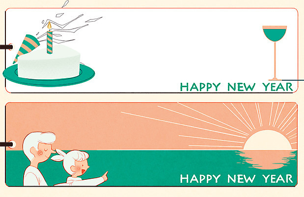 PSD 여자 남자 바다 일러스트 촛불 청소년 잔 폭죽 상반신 성인 두명 태양 케이크 해피뉴이어 국내일러스트 자연요소 식기 초 디저트 사람 새해인사 파일형식