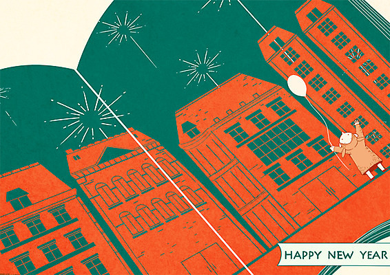 전신 PSD 여자 일러스트 청소년 불꽃놀이 한명 건물 마을 해피뉴이어 풍선 국내일러스트 1 건축물 놀이 사람 새해인사 파일형식